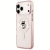 Etui Karl Lagerfeld IML Choupette Sketch Logo MagSafe do iPhone 17 Pro Max różowy